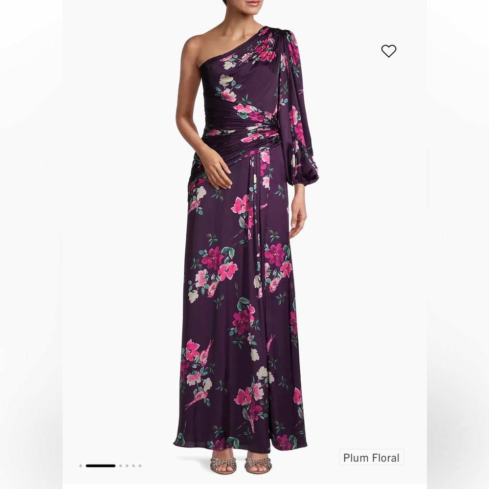 NWT Mac Duggal leena Floral One-Shoulder Gown